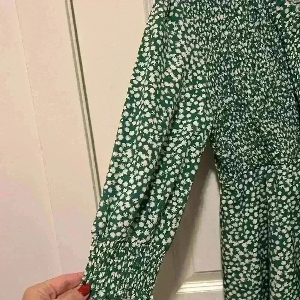 Green Tiered Floral Maxi Dress - Picture 8 of 10